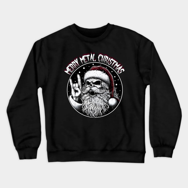 Metalhead Santa Claus Crewneck Sweatshirt by MetalByte